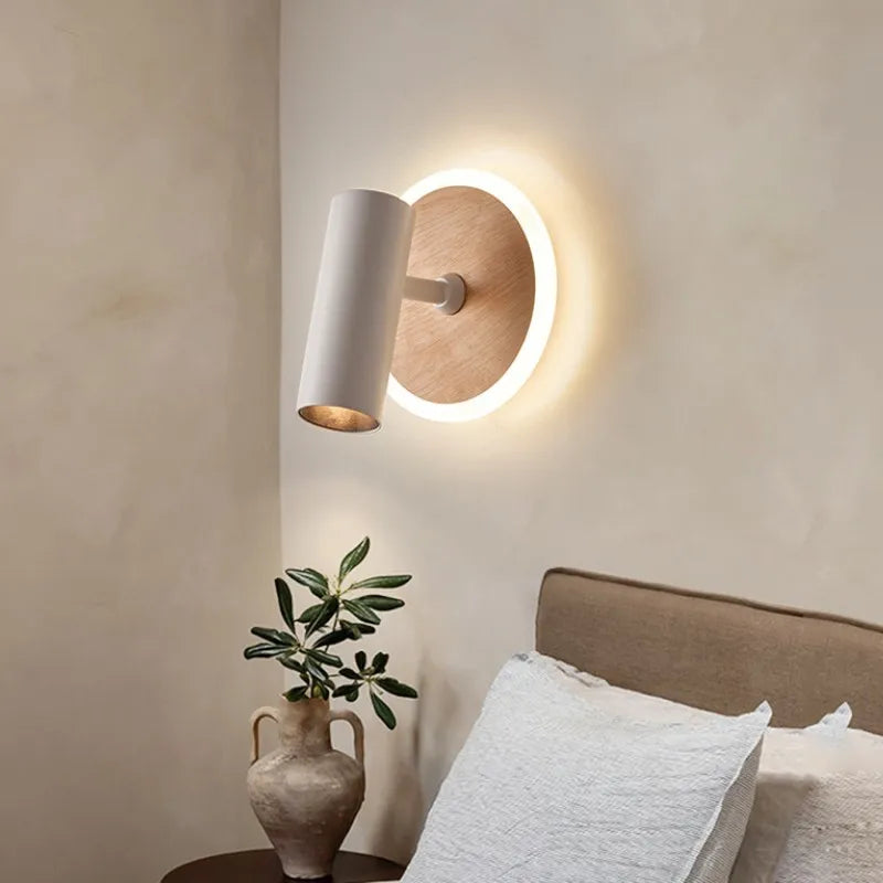 Swivel LED wall light with rotating spotlights wabi-sabi bedside ambiance - vue 5 sur 8