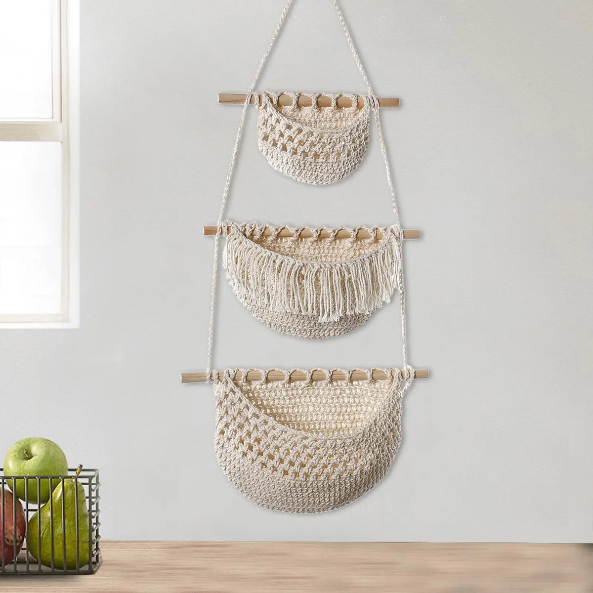 boho hanging baskets for versatile fruits and vegetables