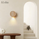 Japanese wabi sabi natural stone wall light for indoor use