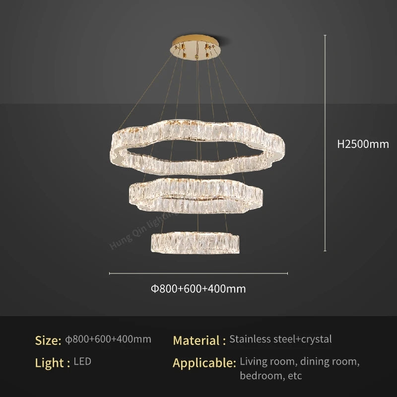 Modern crystal chandelier with elegant LED design