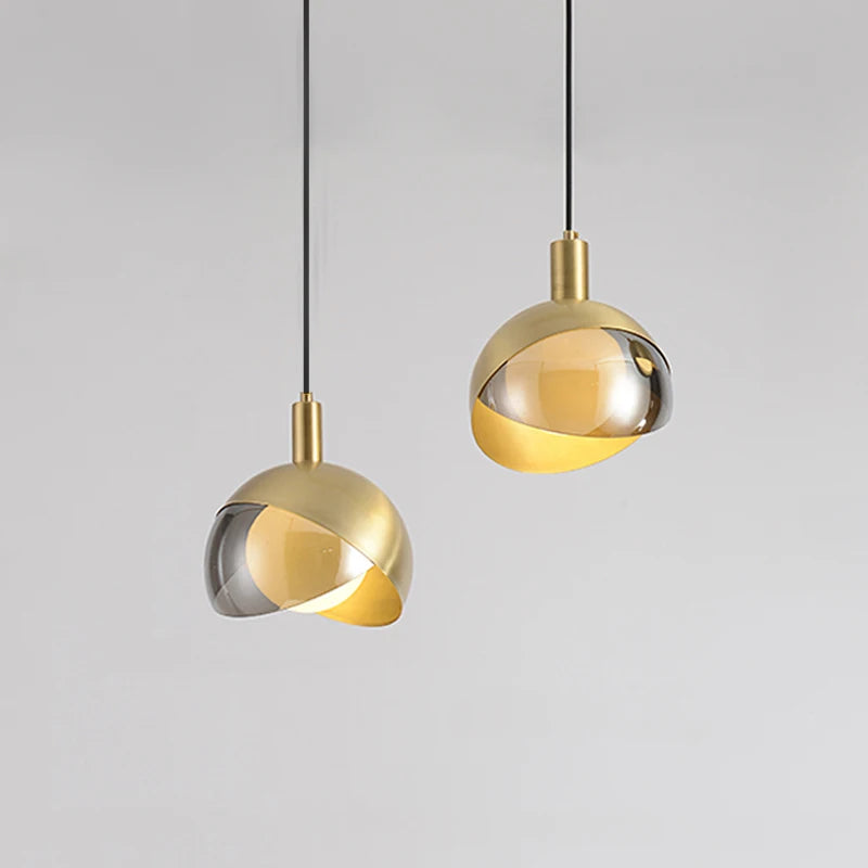 Gold metal LED pendant light ideal for interior decoration