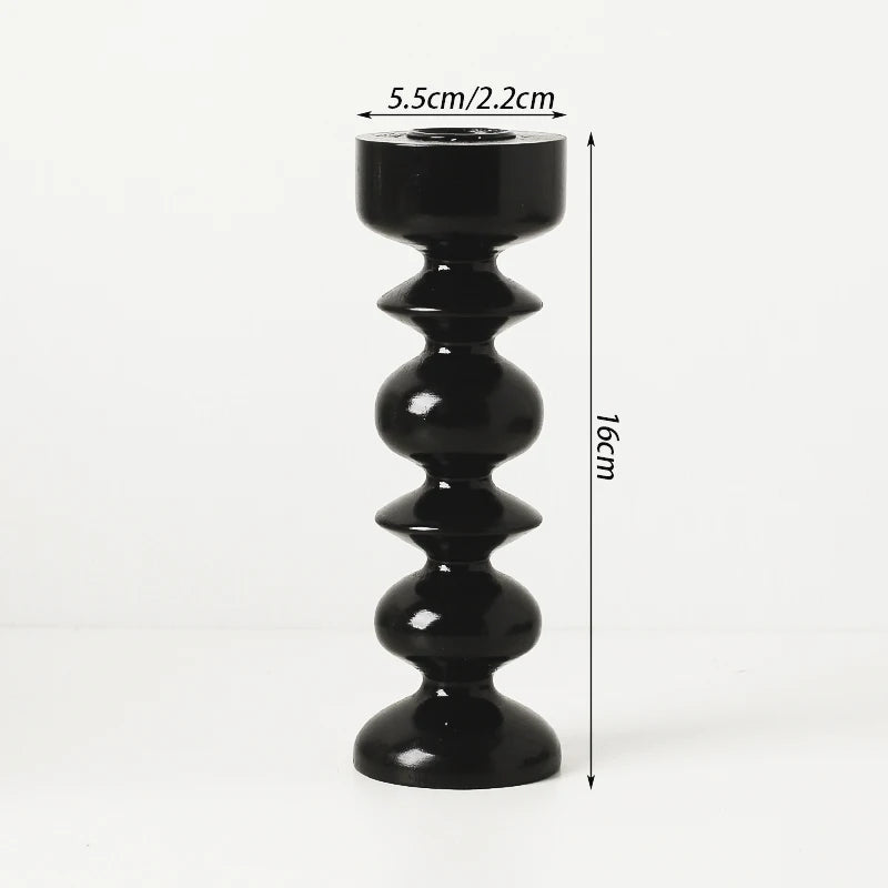 Wooden candle holder for nordic table decoration - vue 7 sur 9