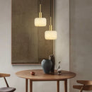 Modern marble and copper chandelier with elegant Nordic design
