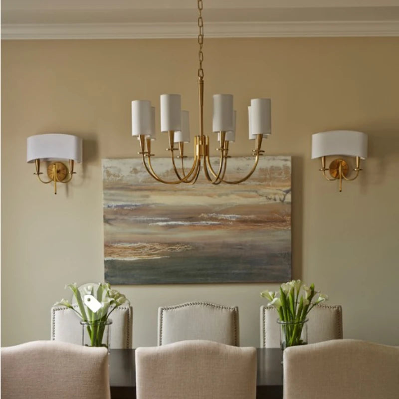 Nordic American country style copper chandelier for lighting - vue 3 sur 12