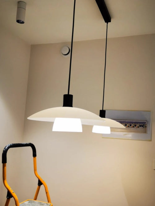Minimalist Japanese glass chandelier for interior decoration - vue 4 sur 12