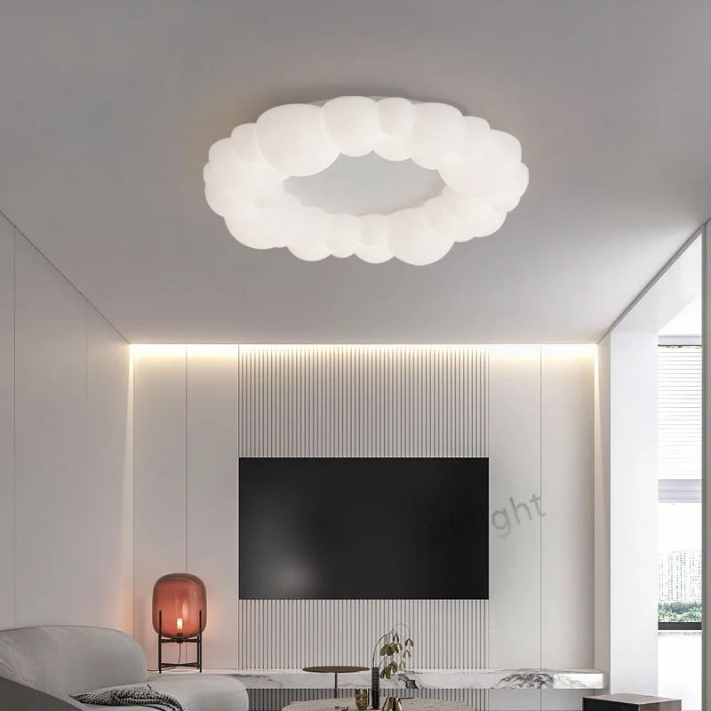 Nordic creative cloud shade pendant light modern ceiling chandelier for living room, bedroom, children’s room LED ceiling lamp - vue 5 sur 13