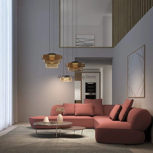 Levels series glass pendant light for modern decor - vue 4 sur 24