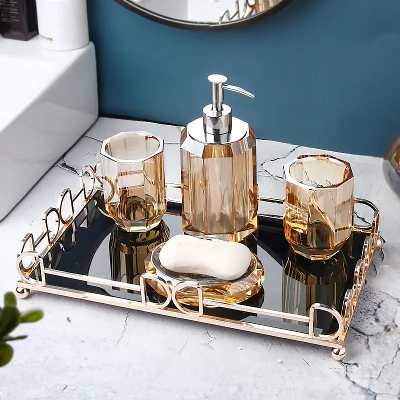 luxury glass soap dispenser for bathroom