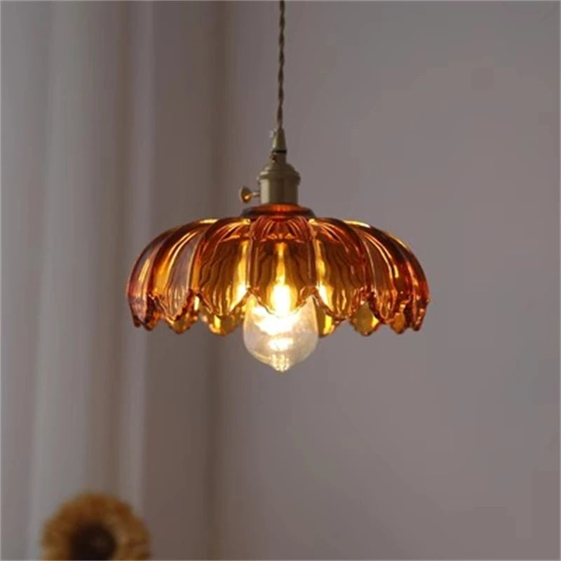 Vintage stained glass pendant light for interior decor