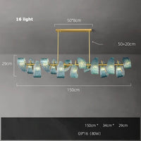 Crystal glass LED pendant chandelier for lighting