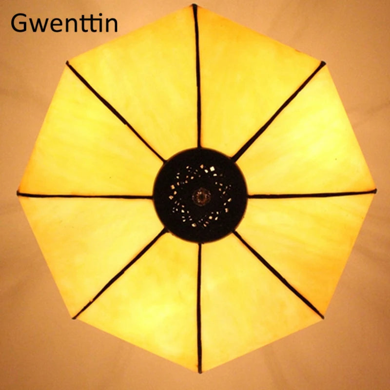 Tiffany stained glass chandelier for interior decoration - vue 4 sur 10