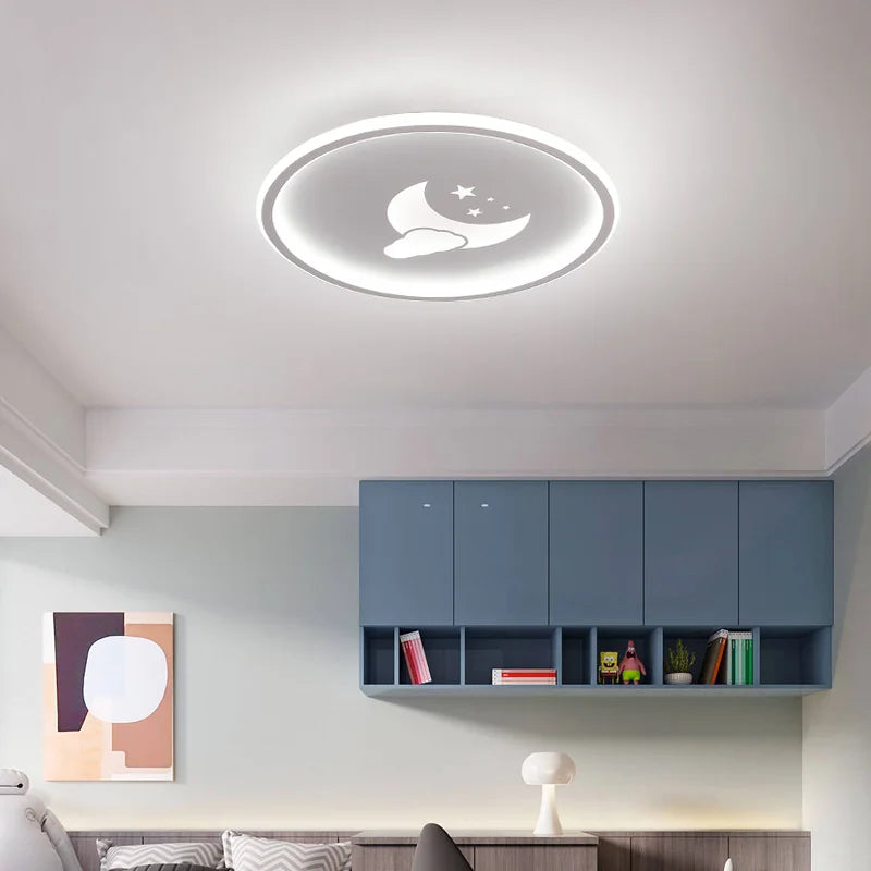 Nordic LED ceiling light cartoon moon and cloud creative for children