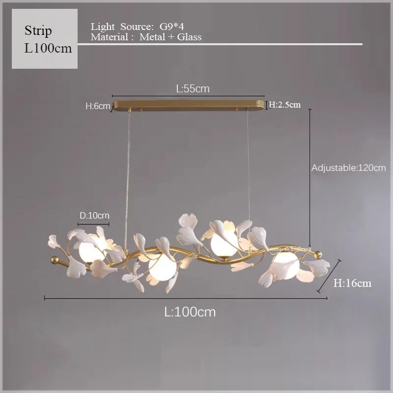 suspension luxe ginkgo design moderne pour éclairage élégant