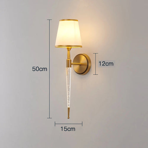 Retro American crystal wall light for living room decor - vue 7 sur 9