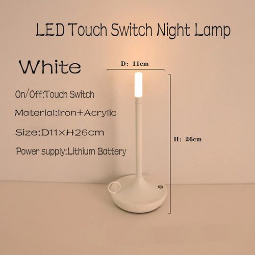 Rechargeable LED camper table lamp touch night light for creative home decor and dinner atmosphere - vue 10 sur 11