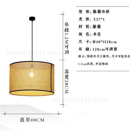 Handwoven nordic rattan pendant light - vue 18 sur 21