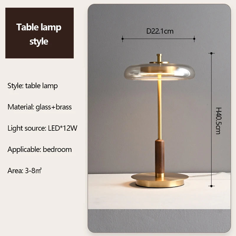 Nordic luxury brass and walnut pendant light
