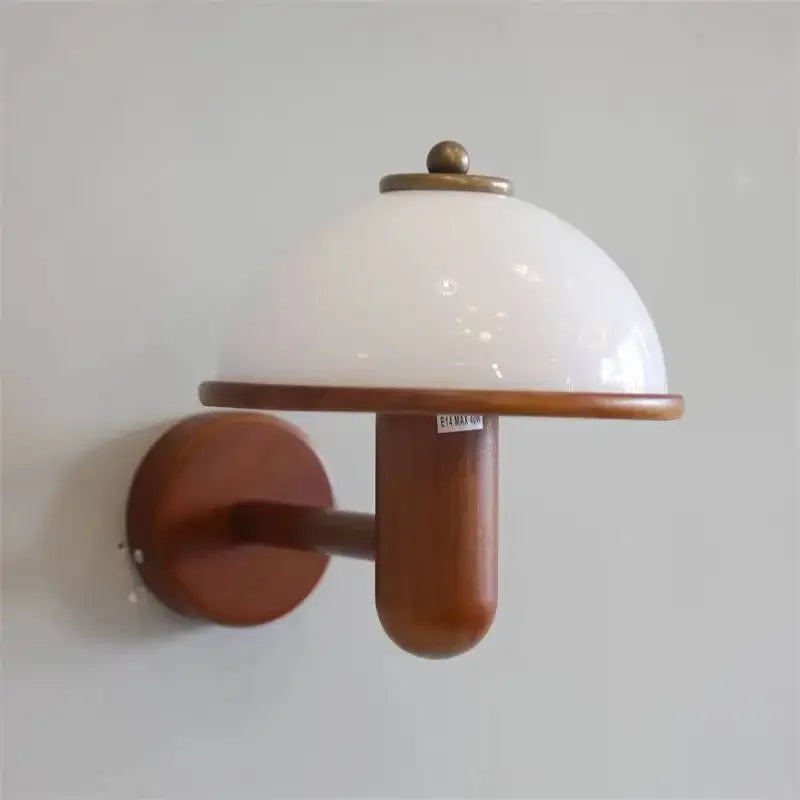 Wooden wall light with modern acrylic shade