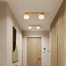 Nordic log pendant light Japanese tatami solid wood ceiling lamp