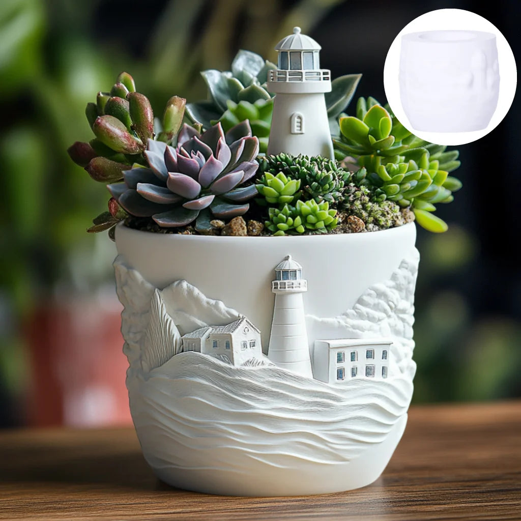 Silicone mould for flower pot and decorative storage