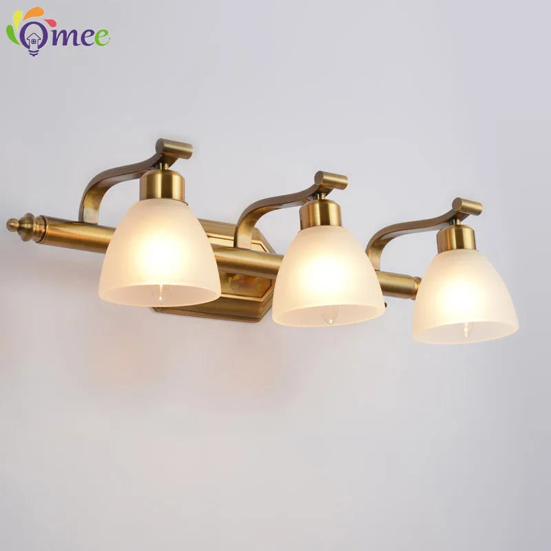 Vintage LED wall light with bronze glass shade