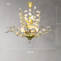 Natural agate LED chandelier ideal for romantic décor