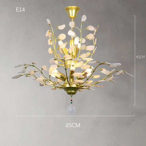 Natural agate LED chandelier ideal for romantic décor