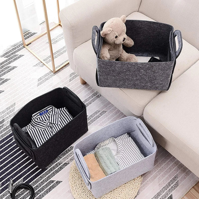 felt storage basket for toys, books and clothes
