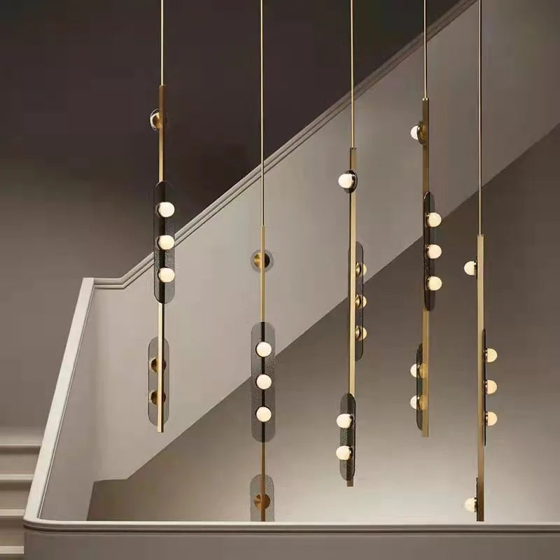 Art deco glass chandelier for modern lighting - vue 3 sur 8