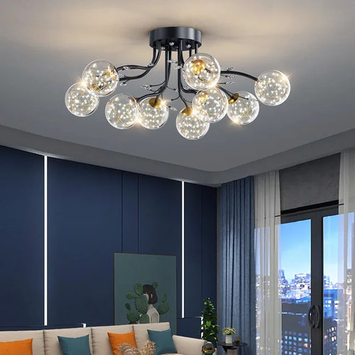 Modern crystal glass chandelier for interior decor - vue 5 sur 17