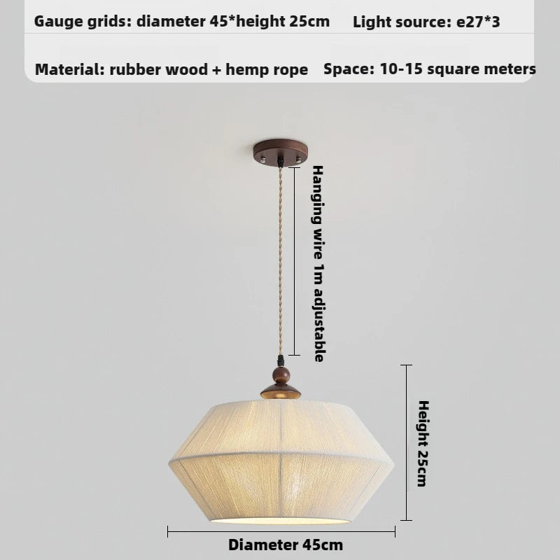 Modern wood and hemp rope pendant light for welcoming spaces