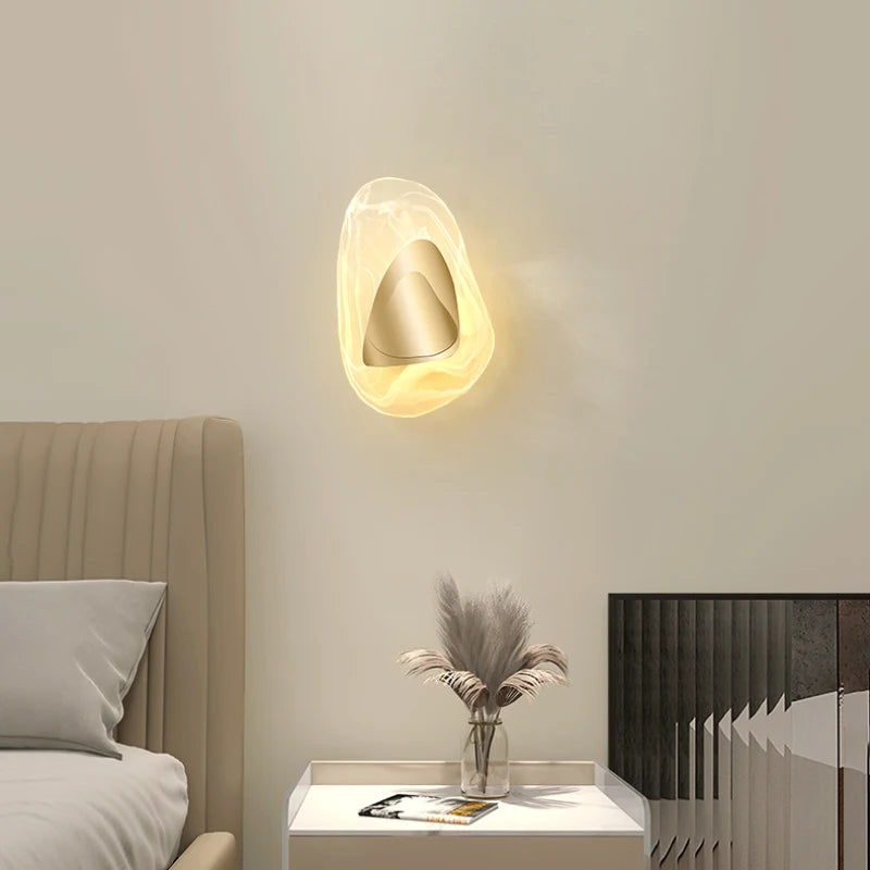 Modern clear glass wall light for interior decoration