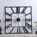 Modern 3D Retro Square Roman Numerals Wall Clock Silent Home Decor