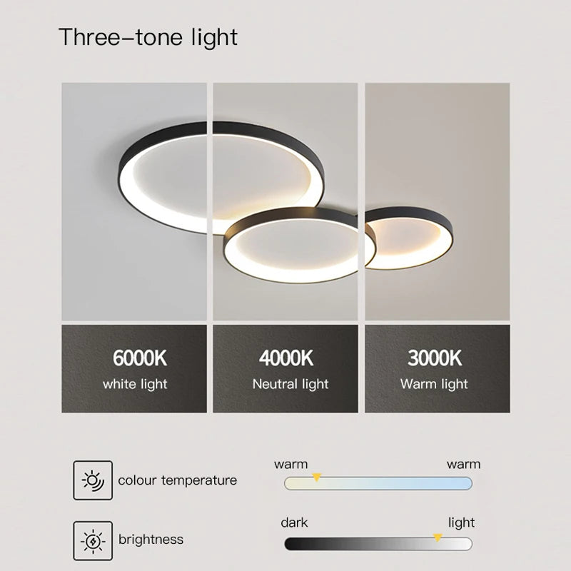 Modern minimalist LED chandelier for trendy interiors 2023 - vue 6 sur 12