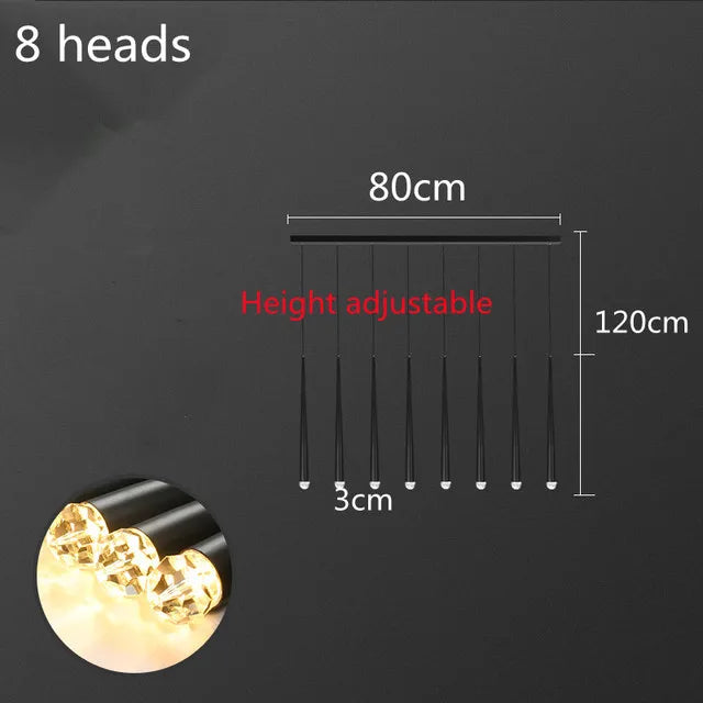 Nordic postmodern LED crystal chandelier pendant light