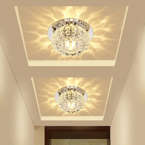 Modern crystal LED ceiling light - vue 5 sur 9