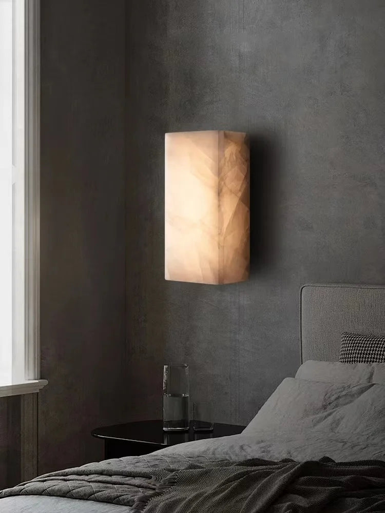 Waterproof natural marble outdoor wall light