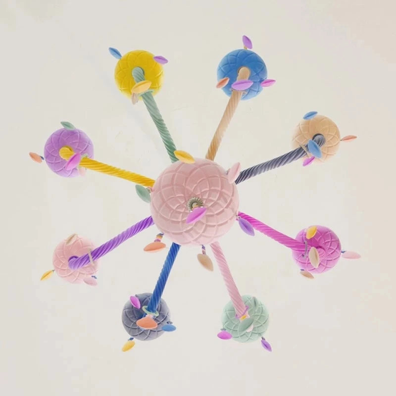 Children's rainbow chandelier macarone kawaii LED - vue 5 sur 14