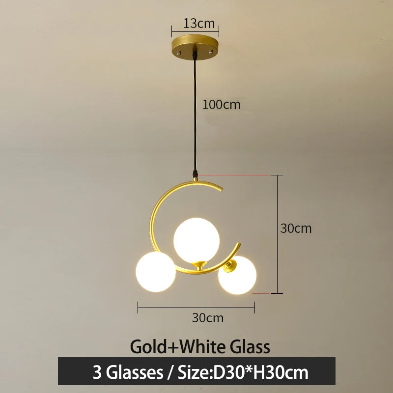 Nordic glass ball decorative and creative lamp - vue 13 sur 16
