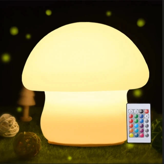 Mushroom LED night light silicone touch sensor battery lamp for baby room and bedside decor christmas gift - vue 8 sur 8