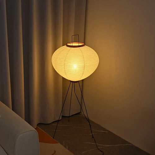 Vintage Japanese wabi sabi handmade floor lamp - vue 4 sur 8