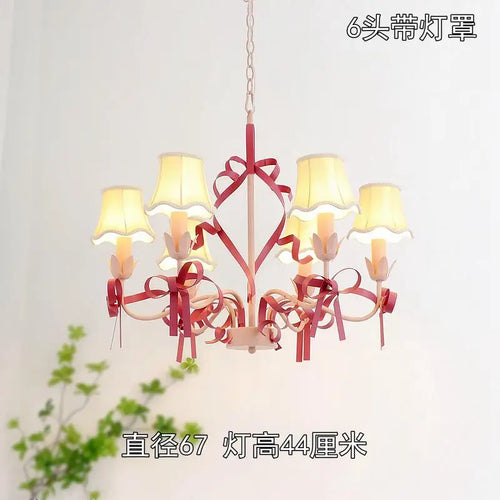 Cute children's chandelier in pastoral style with bow