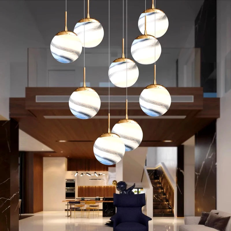 Modern staircase chandelier indoor ceiling light for living room