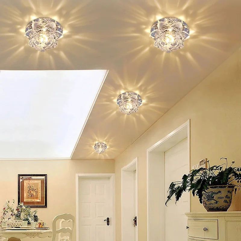 Crystal LED ceiling light for modern interior decoration