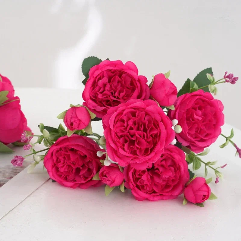 Artificial peony bouquet for indoor floral decoration - vue 8 sur 17