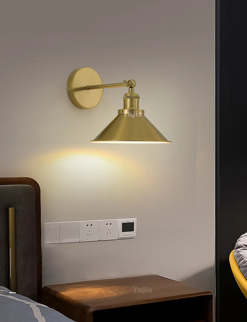 Adjustable retro iron and brass LED wall light - vue 7 sur 8