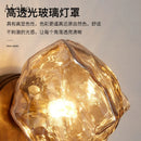 Minimalist Japanese wooden wall light with ice cube design