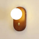 Wabi-sabi retro solid wood wall light with switch