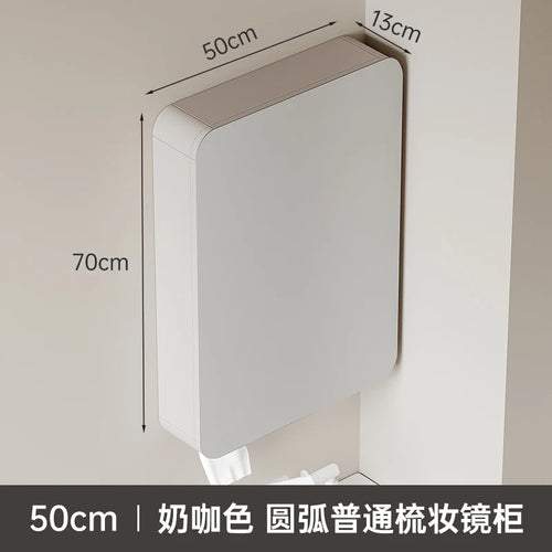 circular aluminum wardrobe with mirror, smart lighting and storage - vue 28 sur 32