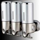 set of 3 wall-mounted liquid soap dispensers